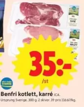Benfri kotlett, karré