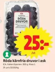 Röda kärnfria druvor