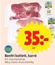 Benfri kotlett, karré