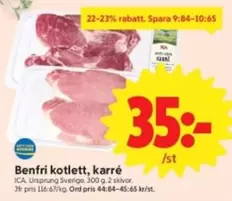 Benfri kotlett, karré