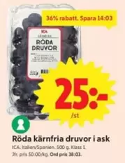 Röda kärnfria druvor