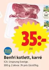 Benfri kotlett, karré
