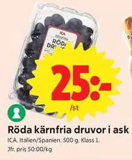Röda kärnfria druvor