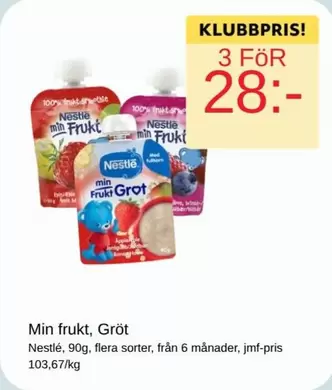 Nestlé - Min frukt, Gröt