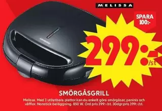 Melissa - SMÖRGÅSGRIILL