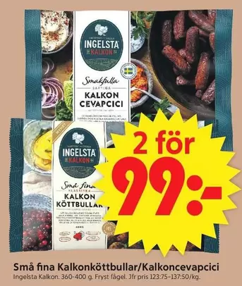 Ingelsta kalkon - Små fina Kalkonköttbullar/Kalkon cevapcici