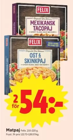 Felix - Mexikansk Tacopaj, Ost & Skinkpaj