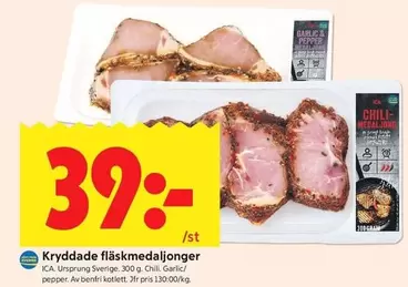 Kryddade fläskmedaljonger
