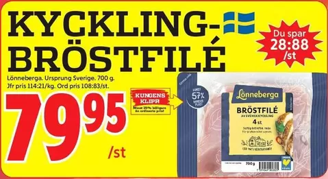 Lönneberga - KYCKLING-BRÖSTFILÉ