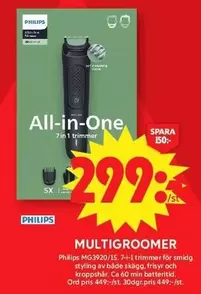 philips - Multigroomer MG3920/15, 7-in-1 trimmer