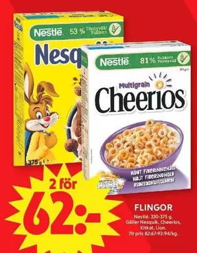Nestlé - Flingor Nesquik, Cheerios
