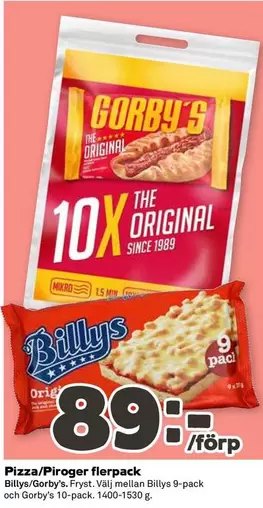 Billys - Pizza/Piroger flerpack