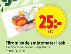 Färgmixade småtomater i ask