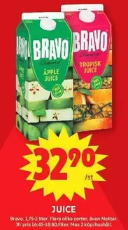 Bravo - Apple Juice, Tropisk Juice