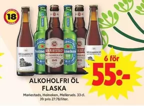 mariestads - ALKOHOLFRI ÖL FLASKA