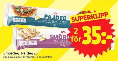 Smördeg, Pajdeg