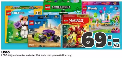 LEGO -  Creator, City, Minecraft, Ninjago, Friends