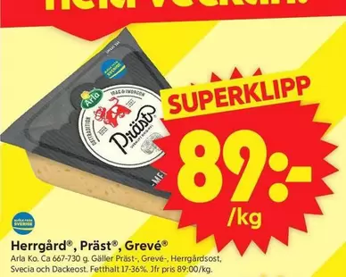 Arla - Herrgård, Präst, Grevé