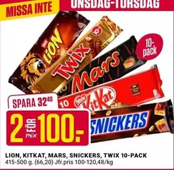 Twix - LION, KITKAT, MARS, SNICKERS, TWIX 10-PACK