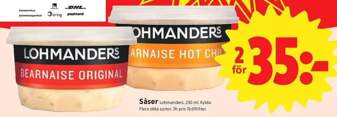 Lohmanders - Bearnaise Original, Bärnaise Hot Chili
