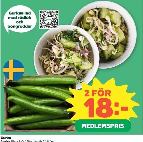 Coop - Gurksallad med rödlök och böngroddar