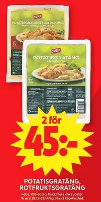 Peka - POTATISGRATÄNG, ROTFRUKTSGRATÄNG