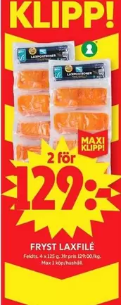 Fryst laxfilé