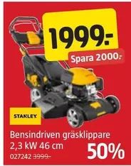 Stanley - Bensindriven gräsklippare 2,3 kW 46 cm