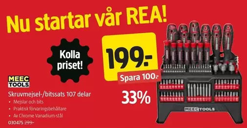 Meec Tools - Skruvmejsel-/bitssats 107 delar
