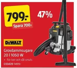 Dewalt - Grovdammsugare 20 l | 1050 W
