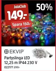 Partyslinga LED 12,25 m IP44 230 V