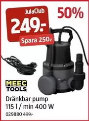 Meec Tools - Dränkbar pump 115 l / min 400 W