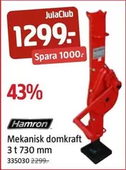Hamron - Mekanisk domkraft 3 t 730 mm 335030