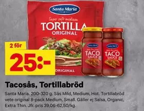 Santa Maria - Tacosås, Tortillabröd