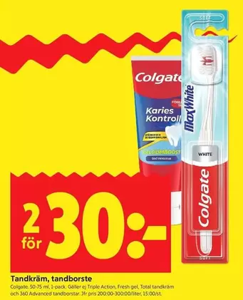 Colgate - Tandkräm, tandborste