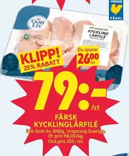 FÄRSK KYCKLINGLÅRfilé