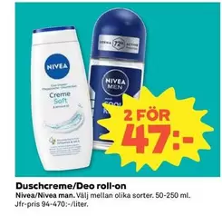 Nivea - Duschcreme/Deo roll-on