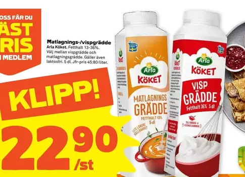 Arla - Matlagnings-/Vispgrädde