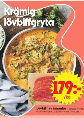 Krämig lövbiffgryta