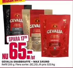 gevalia - GEVALIA SNABBKOFFE - MAX 3/KUND