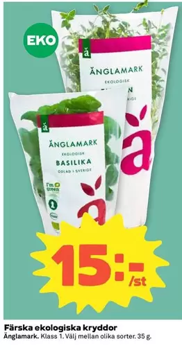 Änglamark - Färska ekologiska kryddor