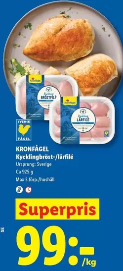 Kronfågel - KRONFÅGEL Kycklingbröst-/lårfilé