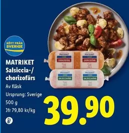 MATRIKET Salsiccia-/chorizofärs