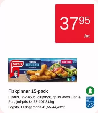 Findus - Fiskpinnar 15-pack