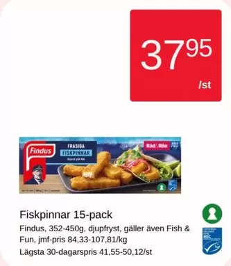 Findus - Fiskpinnar 15-pack