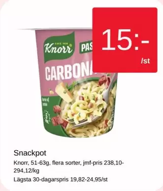 Knorr - Carbonara Snackpot