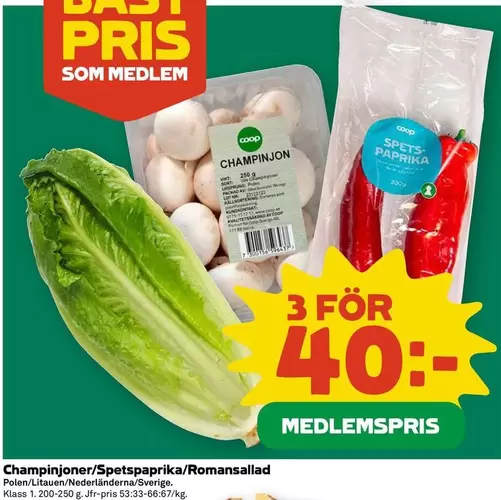 Coop - Champinjoner/Spetspaprika