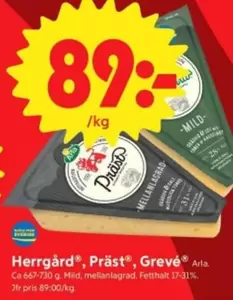 Arla - Herrgård, Präst, Grevé