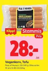 Vegankorv, Tofu