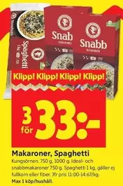 kungsörnen - Makaroner, Spaghetti